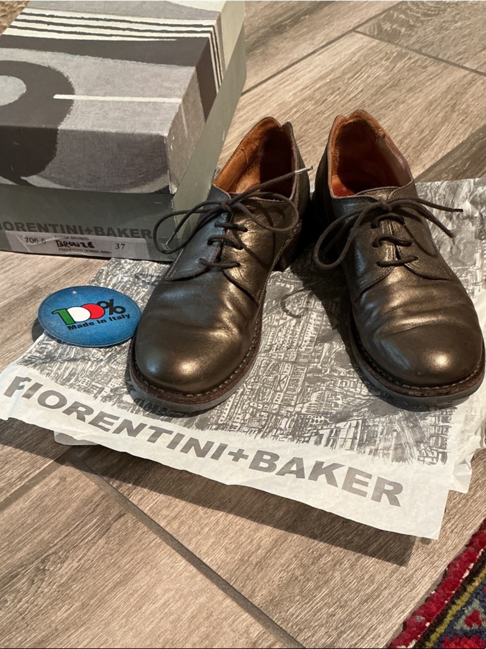 Fiorentini + Baker Women’s Dark Brown Leather Derby Oxfords